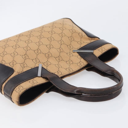 Gucci Open Tote GG Canvas and Leather, Beige, Canvas, Handbag