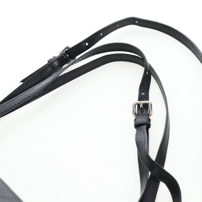 Prada Etiquette Flap Studded Glace Calfskin, Black, Leather, Handbag