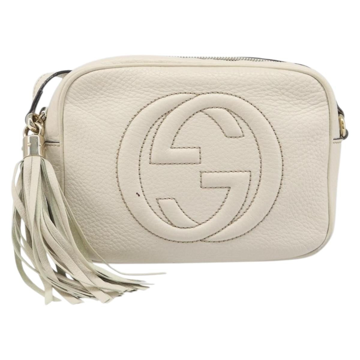 Gucci Soho Disco Leather, White, Leather, Shoulder Bag