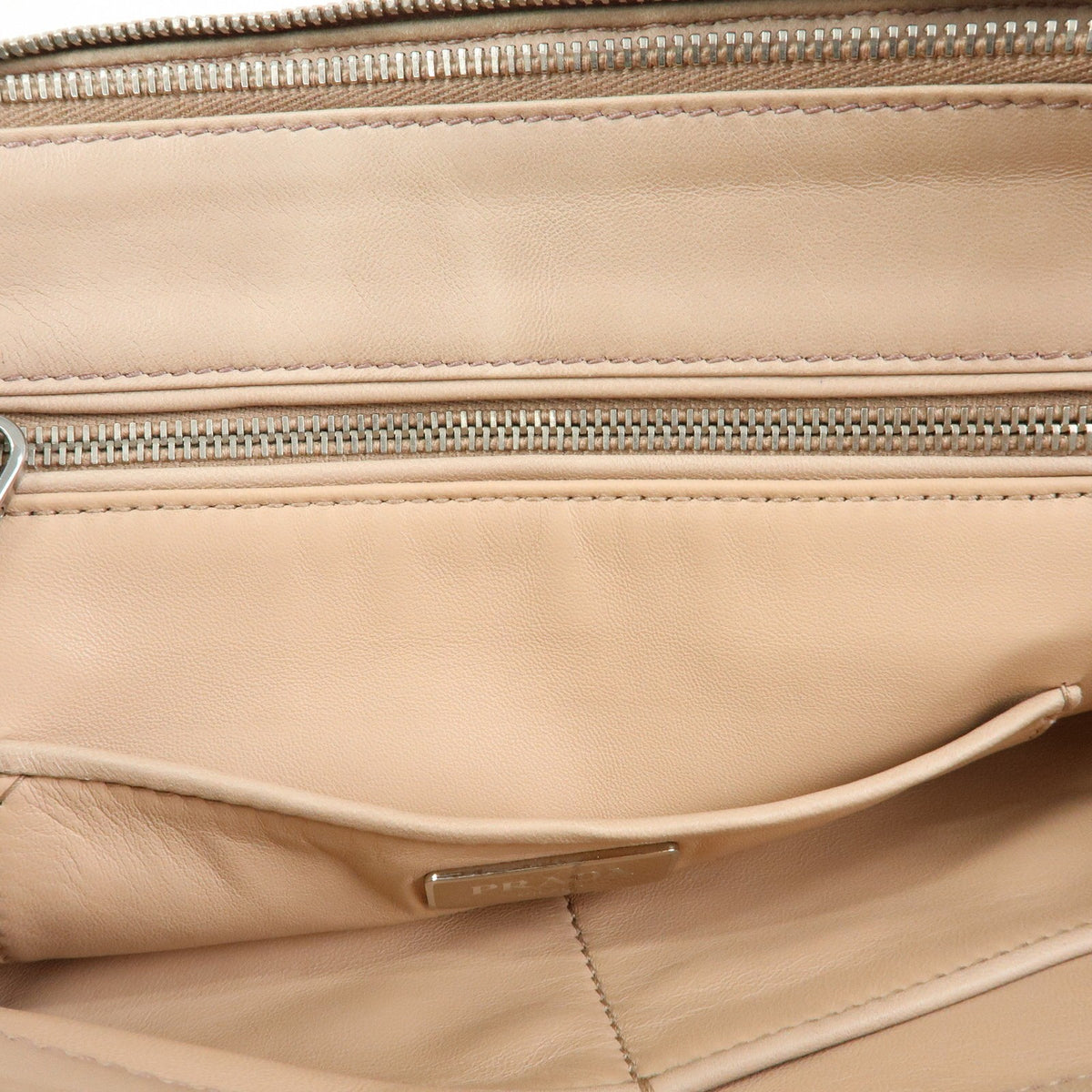 Prada Gaufre Nappa Leather, Beige, Leather, Tote Bag