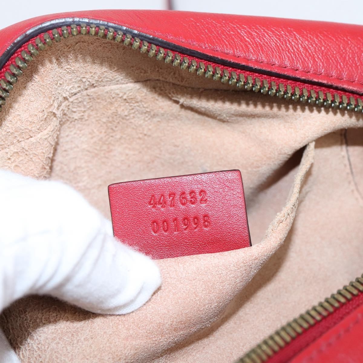 Gucci GG Marmont Matelasse Leather, Red, Leather, Shoulder Bag