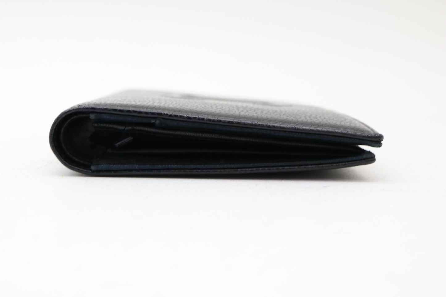 Chanel Coco Boy Flap Wallet Quilted Aged Calfskin, Black, Calfskin, Wallet