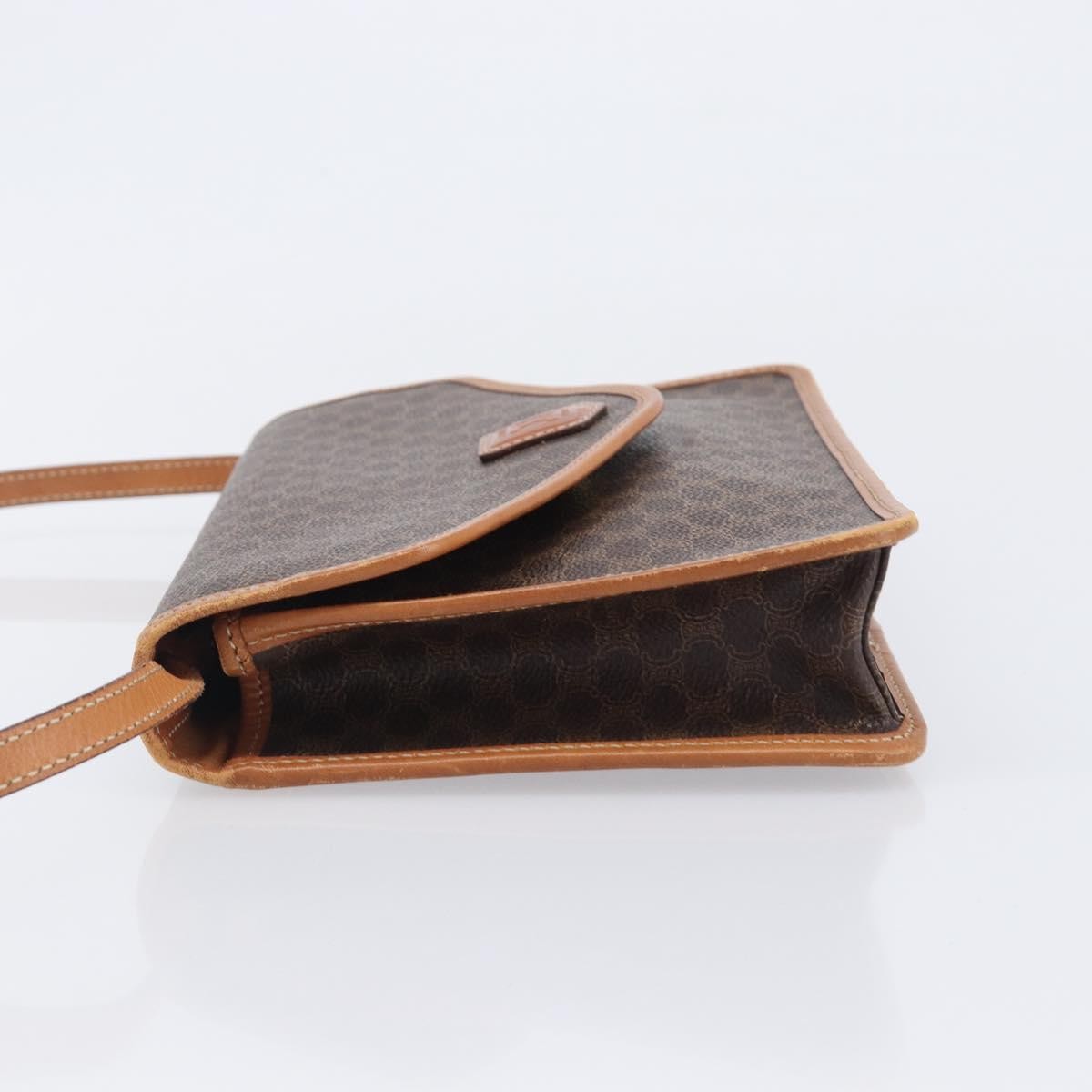 Celine Macadam Shoulder Canvas, Brown, Canvas, Crossbody Bag