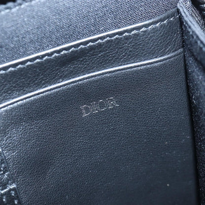 Christian Dior Double Zip CD Diamond Coated Canvas, Black, Canvas, Crossbody Bag