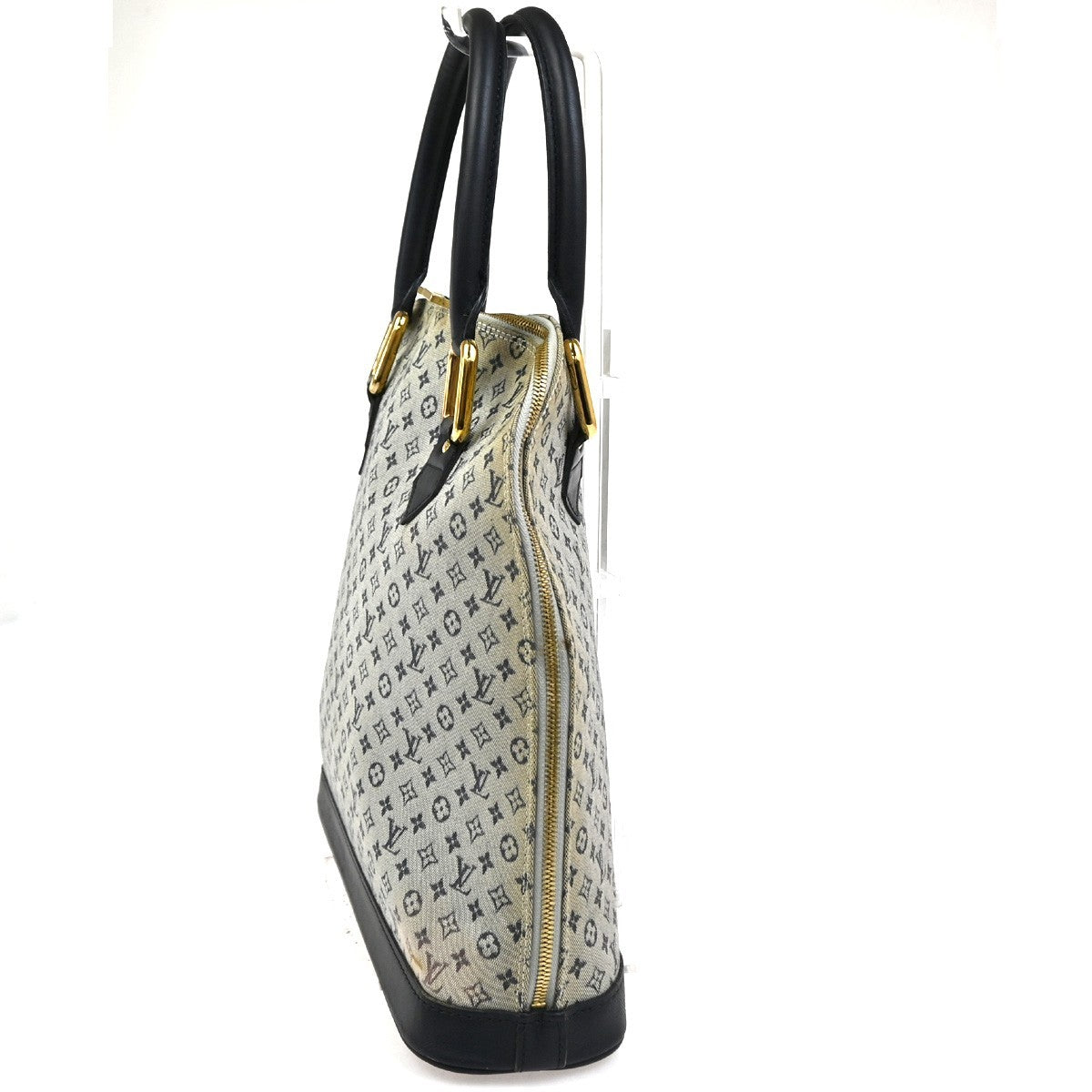 Louis Vuitton Alma Mini Lin, Blue, Canvas, Handbag