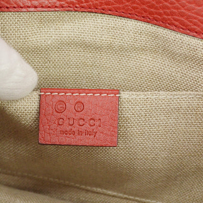 Gucci Interlocking Leather, Red, Leather, Shoulder Bag