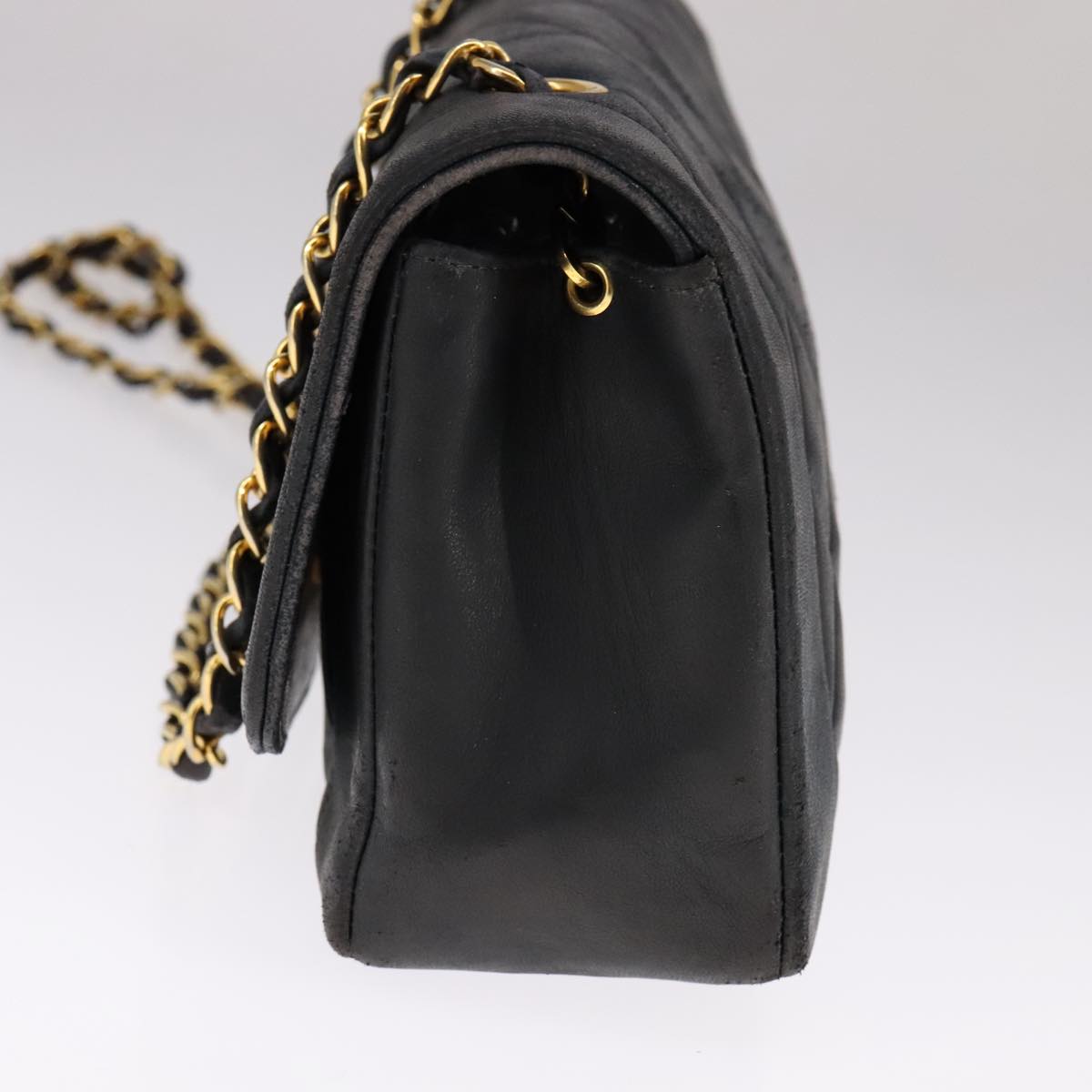 Chanel Vintage Diana Flap Bag Quilted Lambskin, BLACK, LEATHER, Shoulder bag