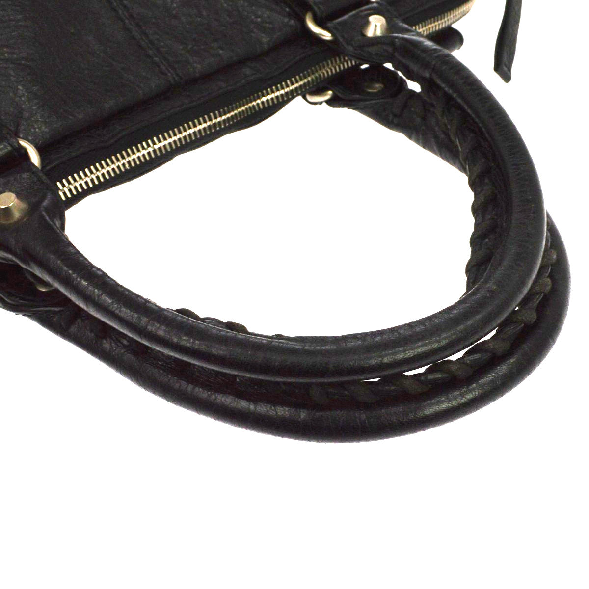 Balenciaga Mini Folder Leather, Black, Leather, Handbag
