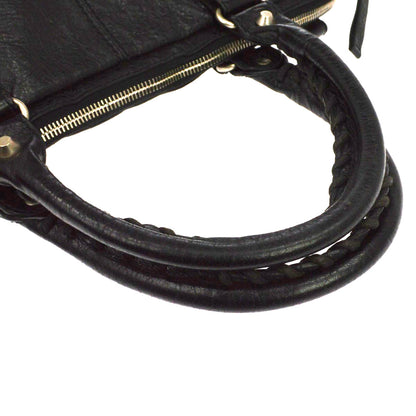 Balenciaga Mini Folder Leather, Black, Leather, Handbag