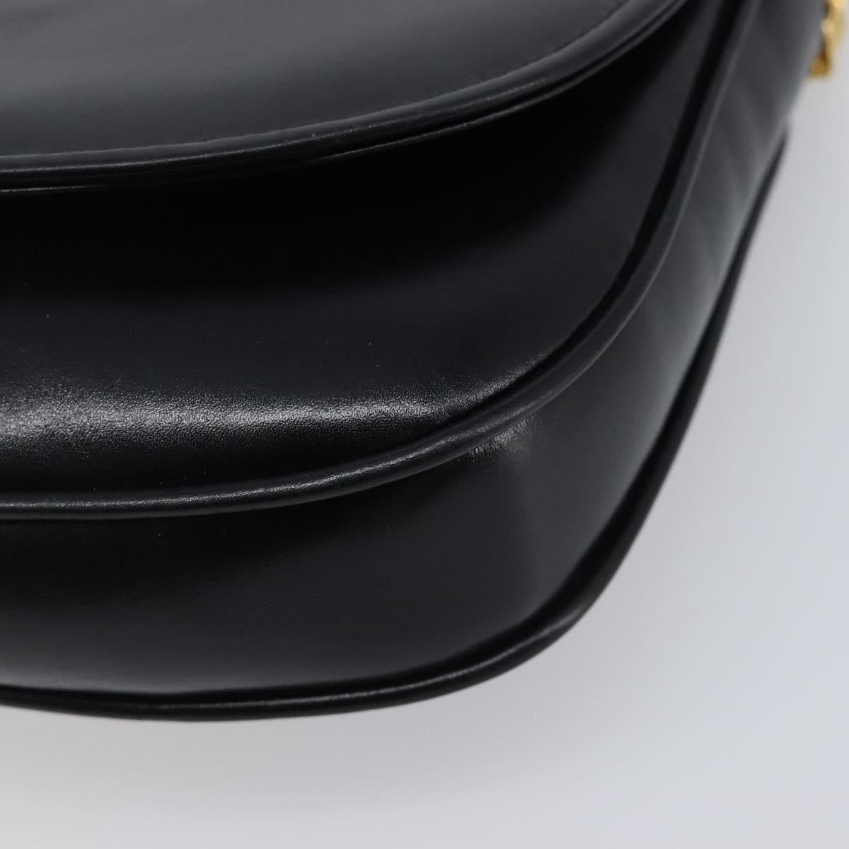 Celine Flap Shoulder Leather, Black, Leather, Shoulder Bag