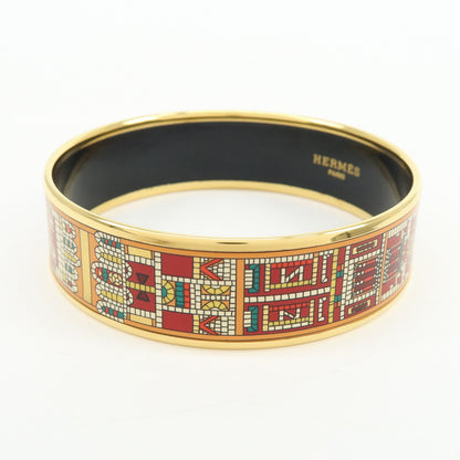 Hermes Caleche Bangle Enamel, Gold, Gold Plated, Bracelet