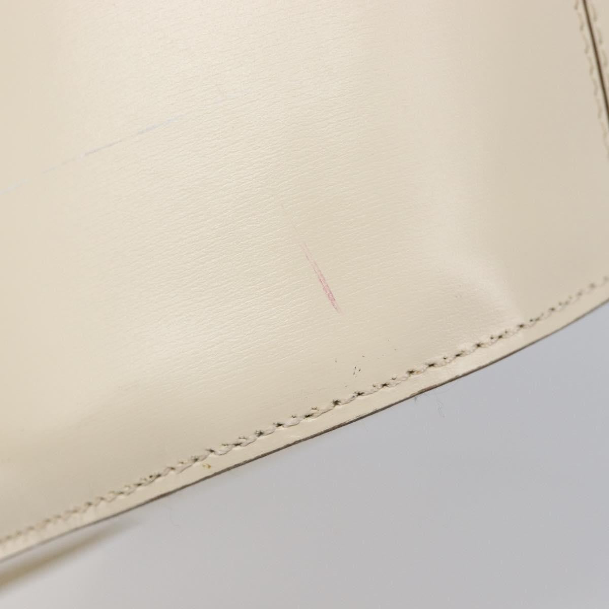 Celine Vintage Circle Logo Leather, White, Leather, Crossbody Bag