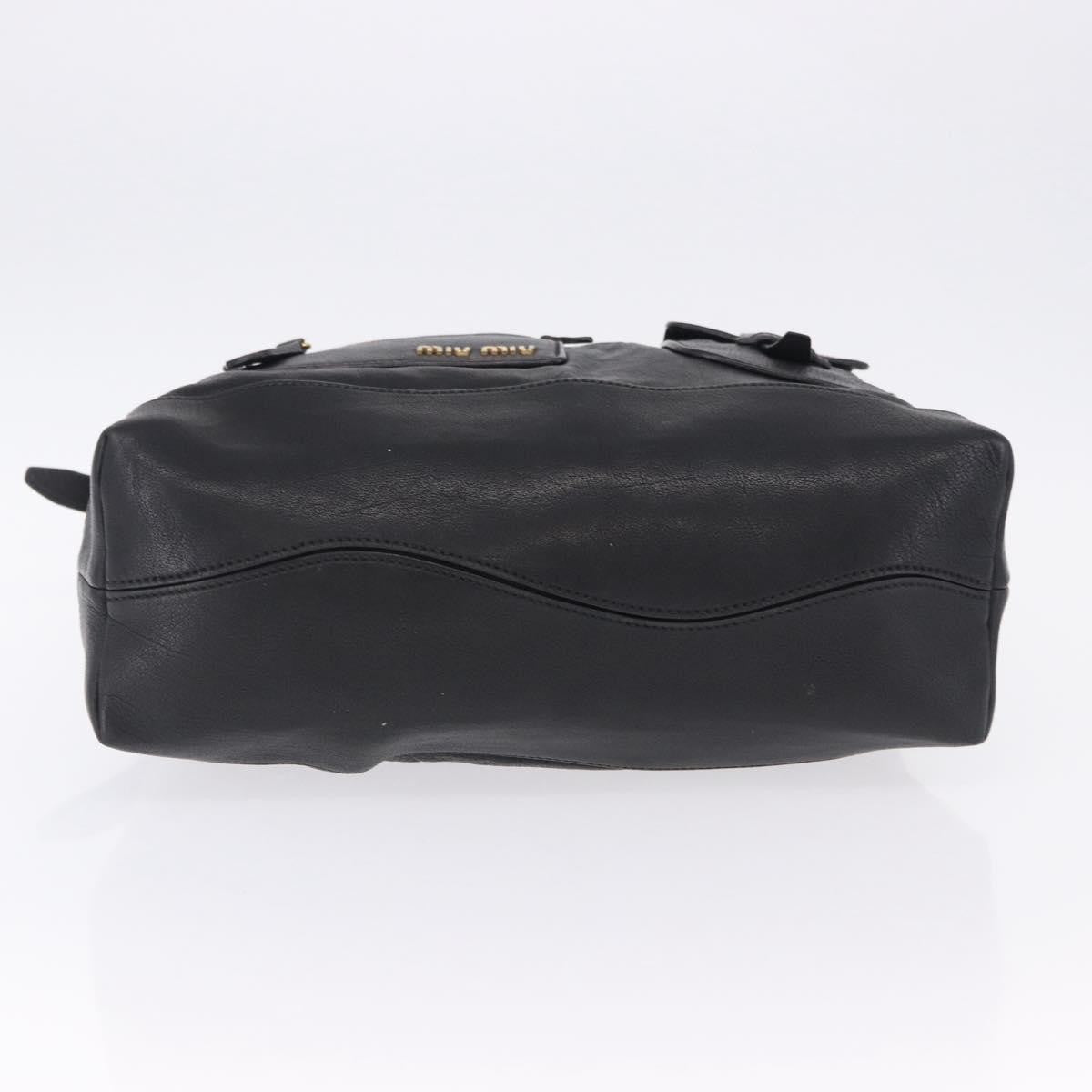 Miu Miu Zip Front Pocket Shopping Tote Leather, Black, Leather, Shoulder Bag