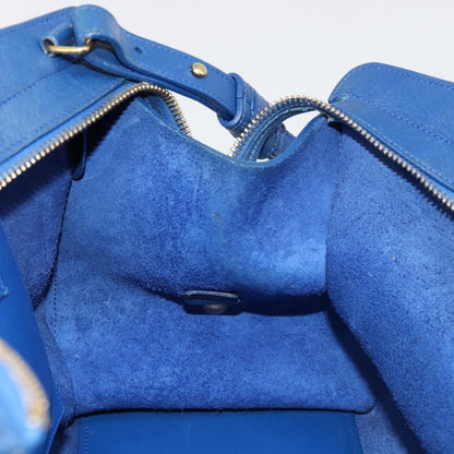 Saint Laurent Classic Y Cabas Leather, Blue, Leather, Tote Bag