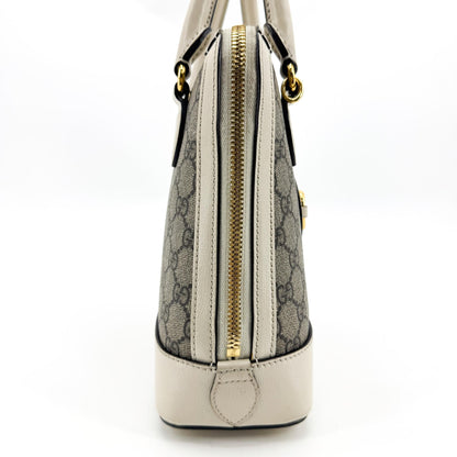 Gucci Horsebit 1955 Top Handle GG Coated Canvas with Leather, Beige, Canvas, Handbag