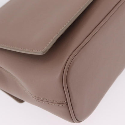Bvlgari Signature Top Handle Leather, Beige, Leather, Handbag