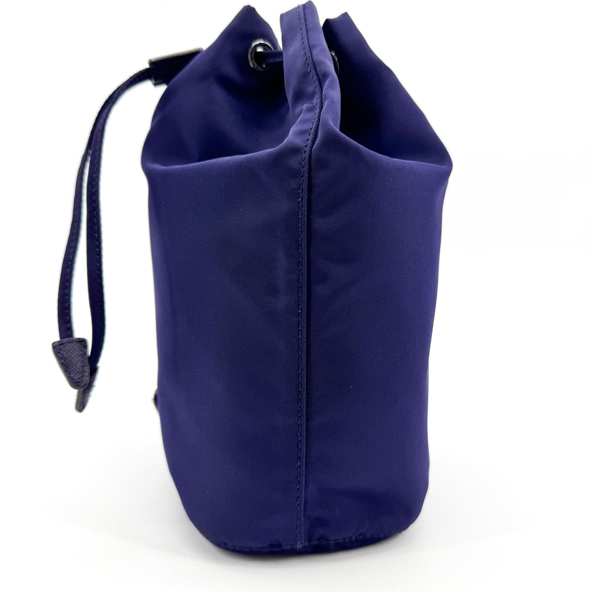 Prada Drawstring Wristlet Bucket Tessuto, Navy, Nylon, Handbag