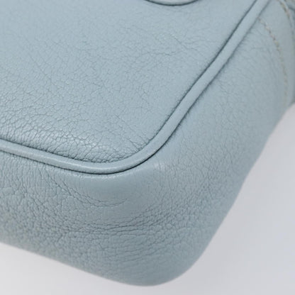 Miu Miu Madras Zip Pocket Leather, Blue, Leather, Crossbody Bag