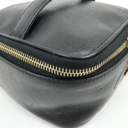 Chanel Vintage Timeless Cosmetic Case Caviar, Black, Leather, Clutch
