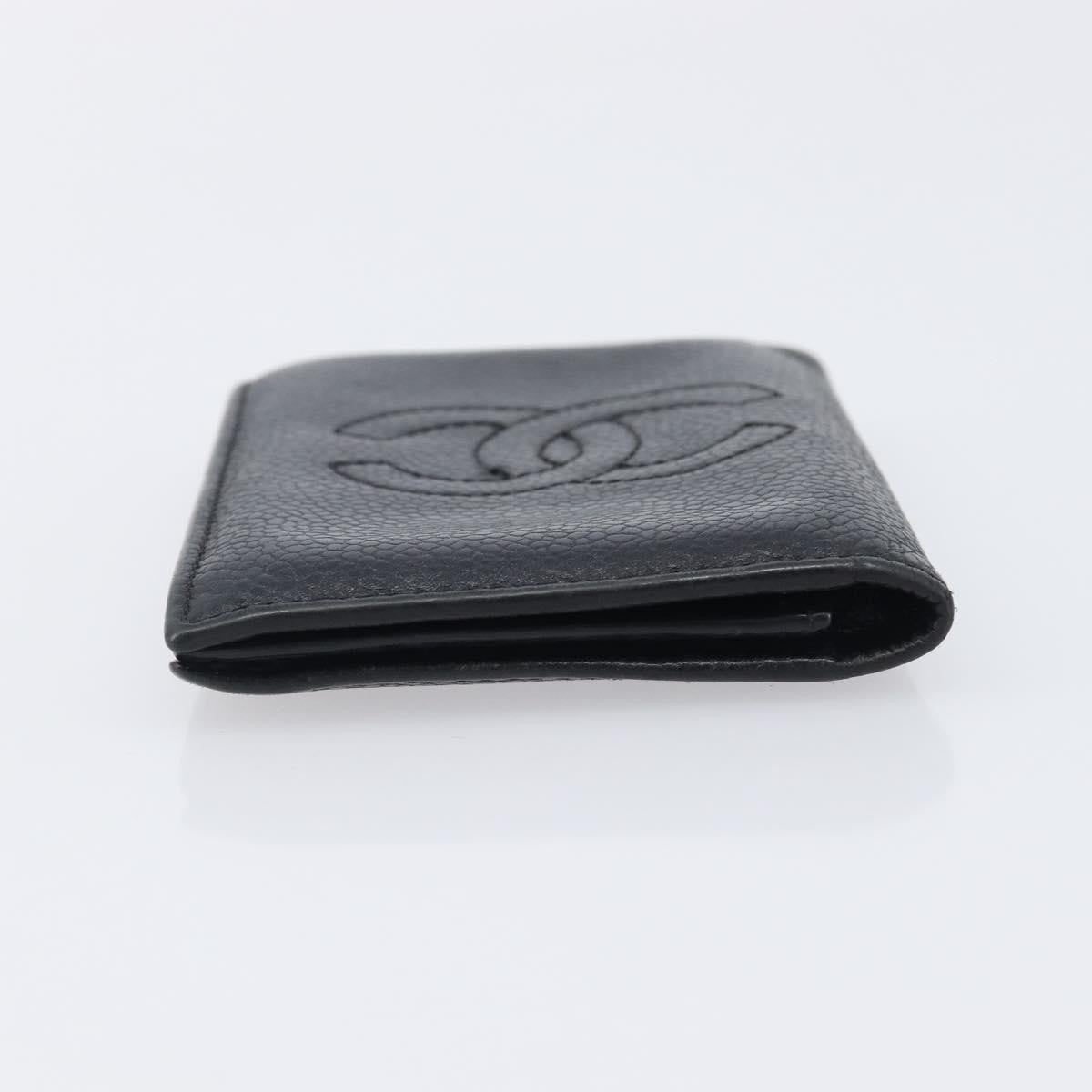 Chanel Timeless Bifold Card Case Caviar, Black, Leather, Card Holder