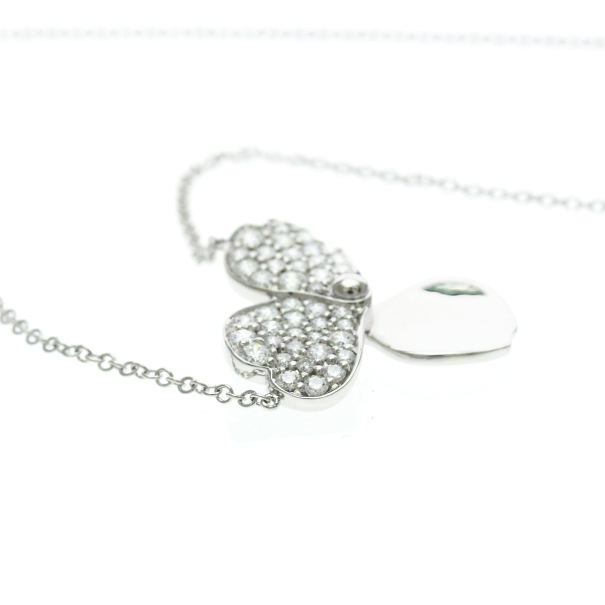 Tiffany & Co. Paper Flowers Pendant Platinum with Pave Diamonds, Silver, Platinum, Necklace