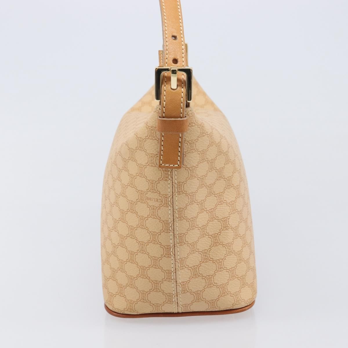 Celine Vintage Zip Hobo Macadam Canvas, Beige, Canvas, Shoulder Bag
