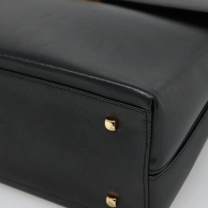 Salvatore Ferragamo Gancini Convertible Top Handle Leather, Black, Leather, Handbag