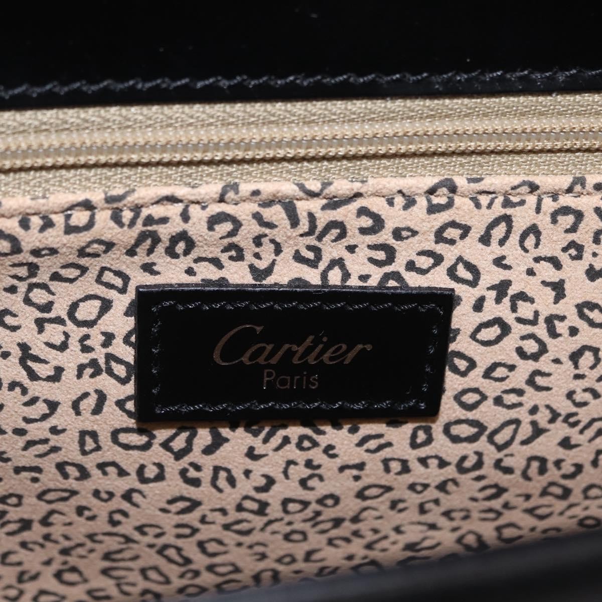 Cartier Panthère Shoulder Leather, Black, Leather, Shoulder Bag