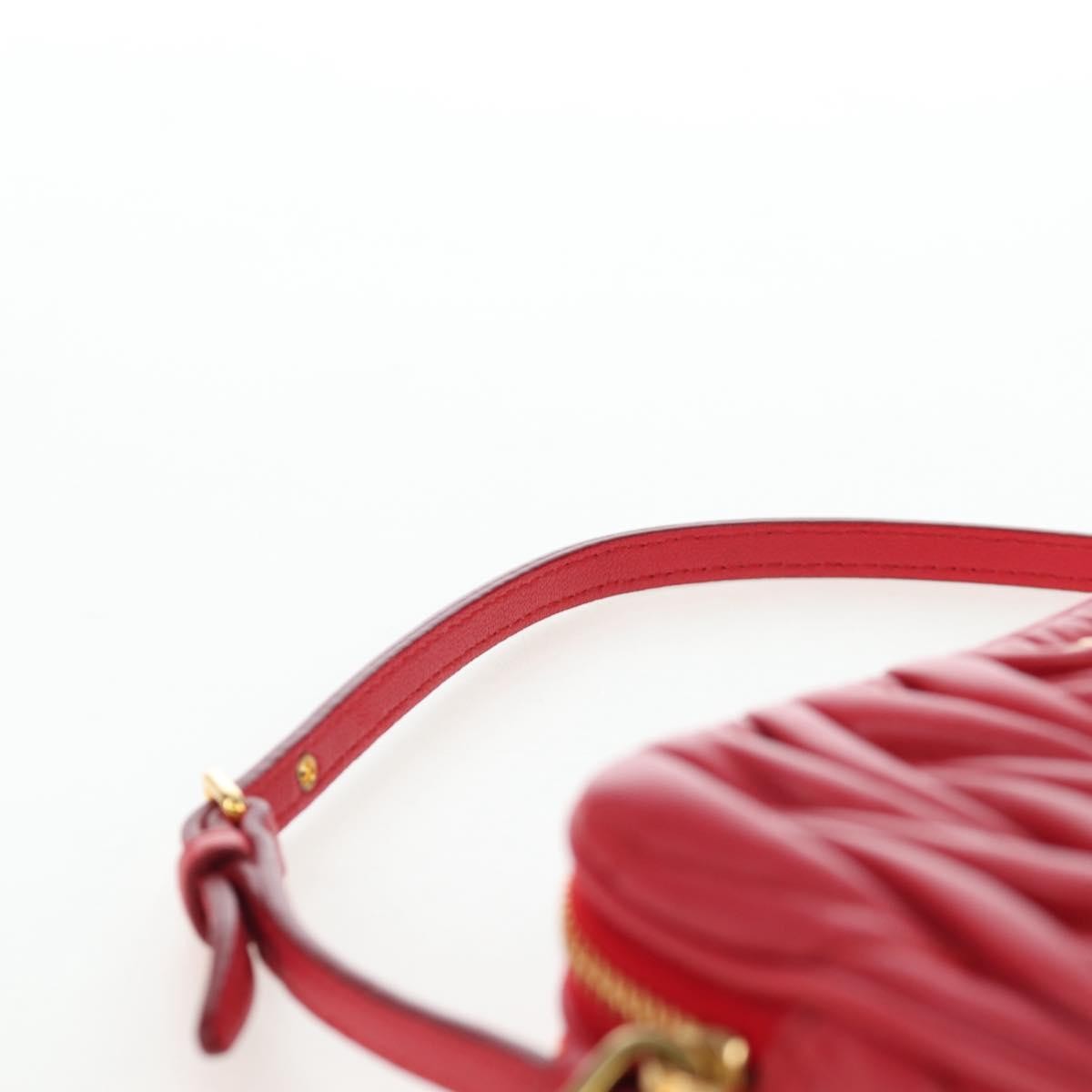 Miu Miu Tech Matelasse Leather, Red, Leather, Crossbody Bag