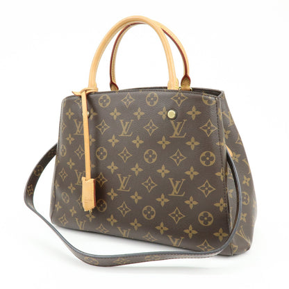 Louis Vuitton Montaigne Monogram Canvas, Brown, Canvas, Handbag