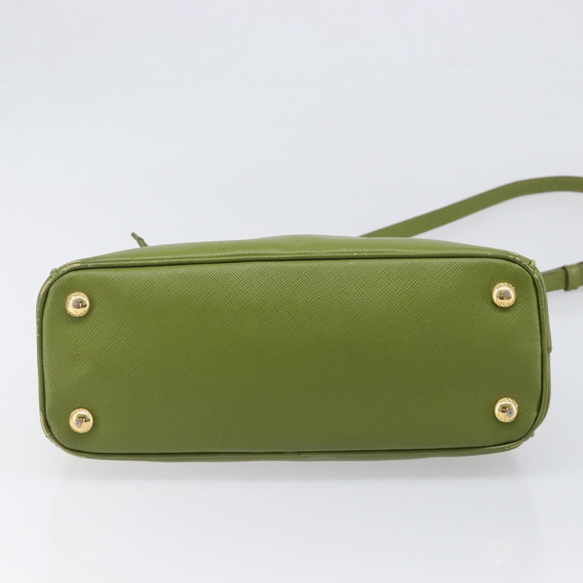 Prada Galleria  Strap Leather, Green, Leather, Handbag