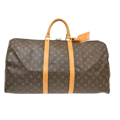 Louis Vuitton Keepall Monogram, Brown, Canvas, Travel Bag