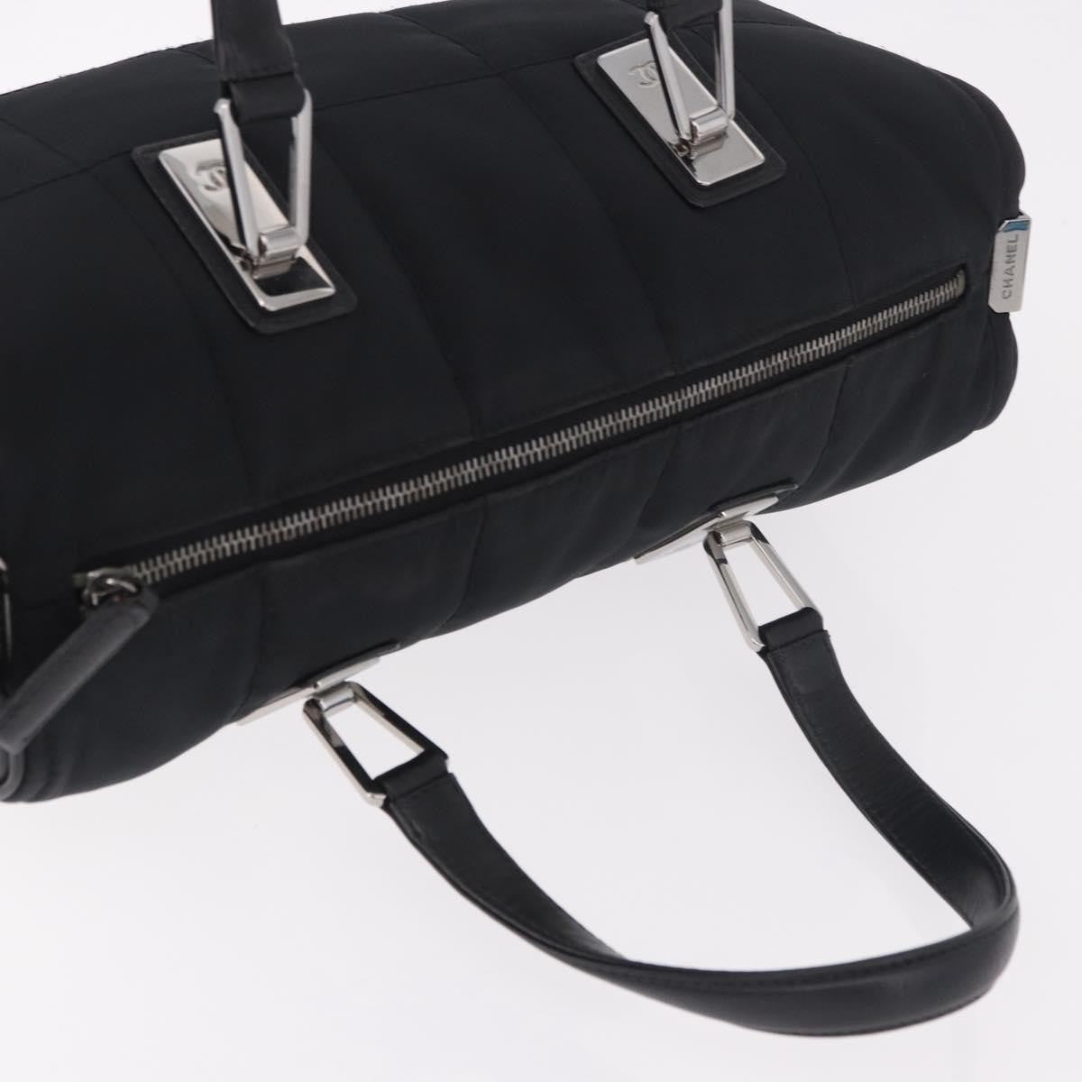 Chanel Square Stitch Boston Quilted Nylon, Black, Nylon, Handbag