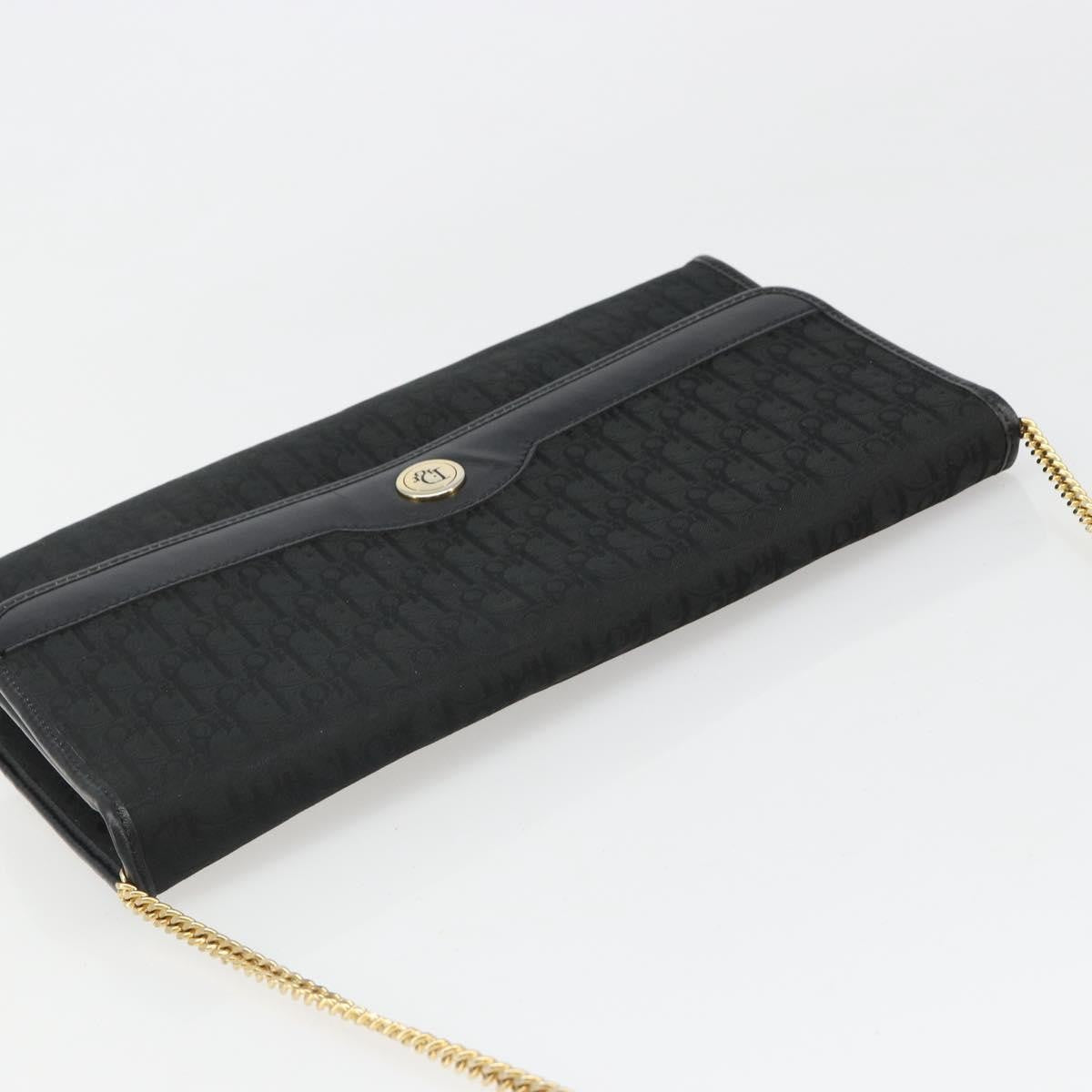 Christian Dior Vintage Trotteur Chain Canvas, Black, Canvas, Shoulder Bag