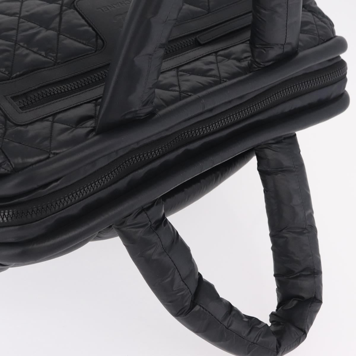 Chanel Coco Cocoon Bowling Quilted Nylon, Black, Nylon, Handbag