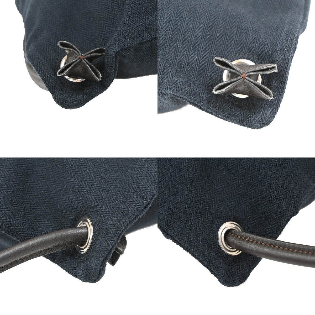 Hermes Maline Toile, Blue, Canvas, Backpack