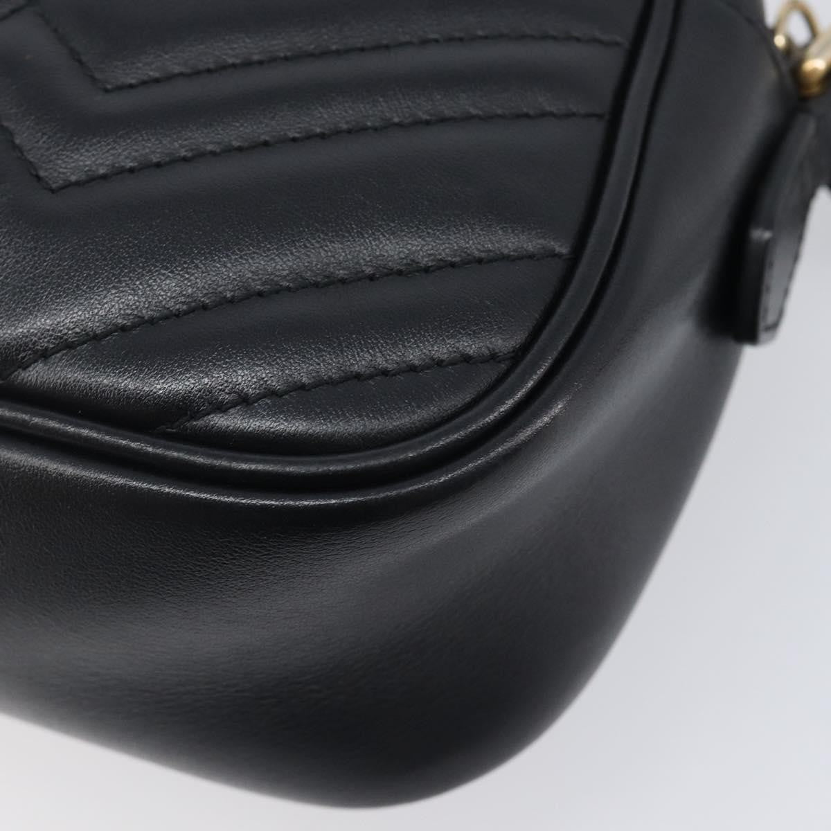 Gucci GG Marmont Matelasse Leather, Black, Leather, Shoulder Bag