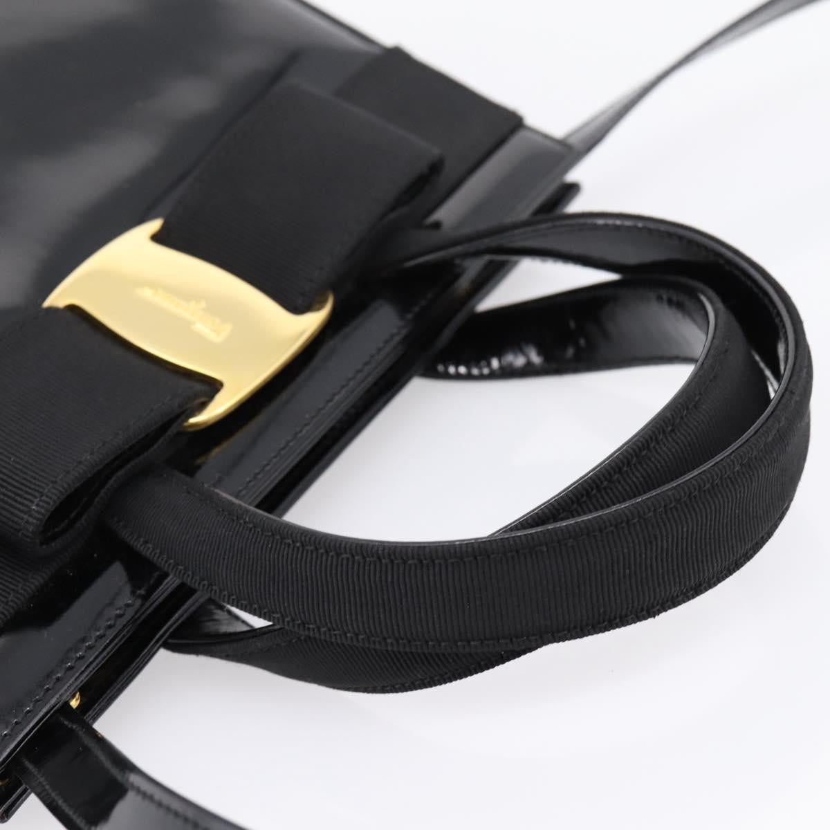 Salvatore Ferragamo Convertible Vara Bow Patent Leather, Black, Patent Leather, Handbag