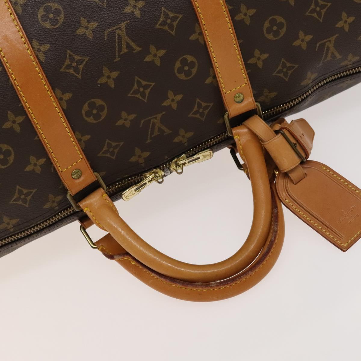 Louis Vuitton Keepall Bandouliere Bag Monogram Canvas, BROWN, CANVAS, Travel bag