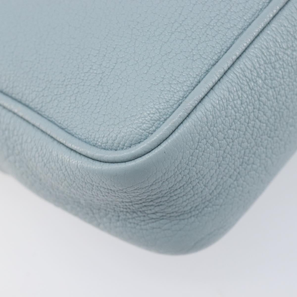 Miu Miu Madras Zip Pocket Leather, Blue, Leather, Crossbody Bag