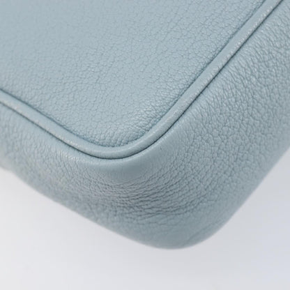 Miu Miu Madras Zip Pocket Leather, Blue, Leather, Crossbody Bag