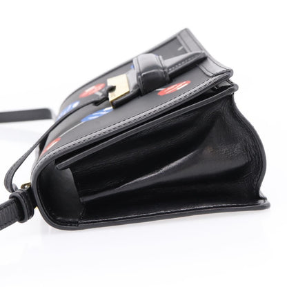 Loewe Barcelona Printed Leather, Black, Leather, Shoulder Bag