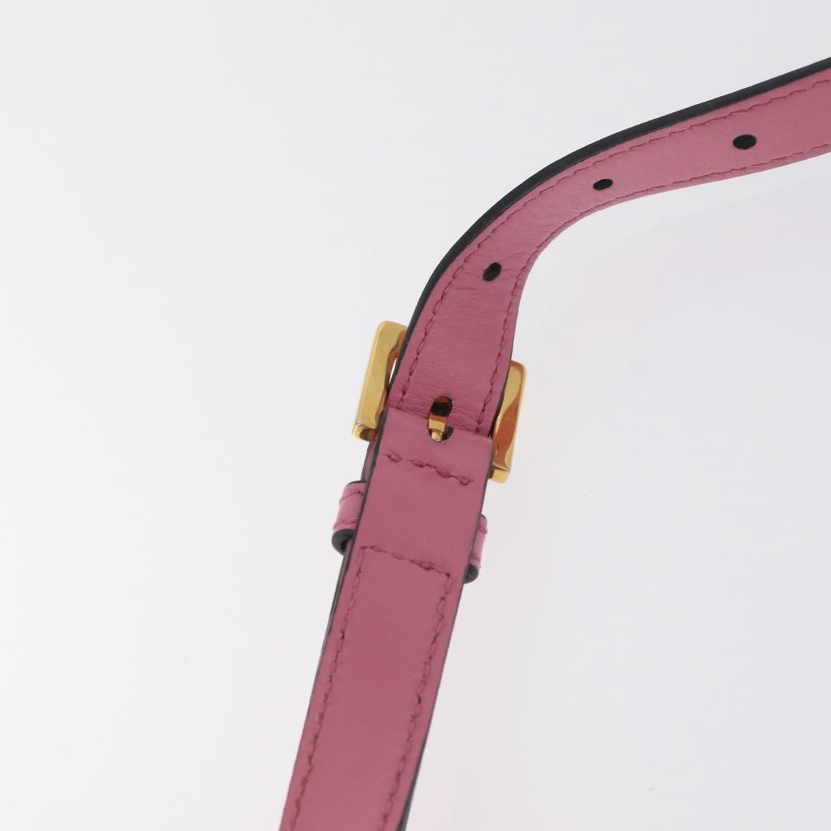 Miu Miu Madras Crystal Buckle Leather, Pink, Leather, Shoulder Bag
