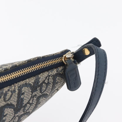 Christian Dior Vintage Saddle Bag Canvas, Navy, Canvas, Clutch