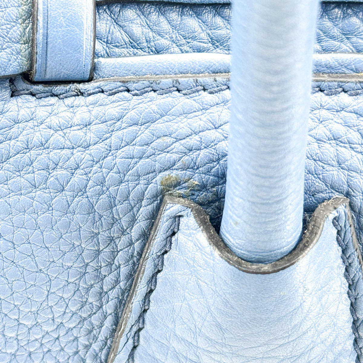 Prada Vitello Daino Leather, Blue, Leather, Shoulder Bag