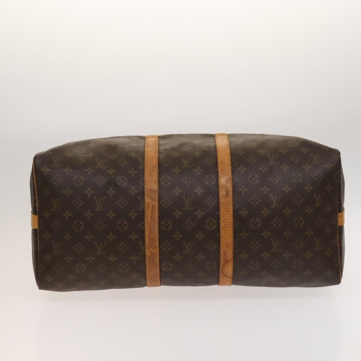 Louis Vuitton Keepall Bandouliere Bag Monogram Canvas, BROWN, LEATHER, Travel bag