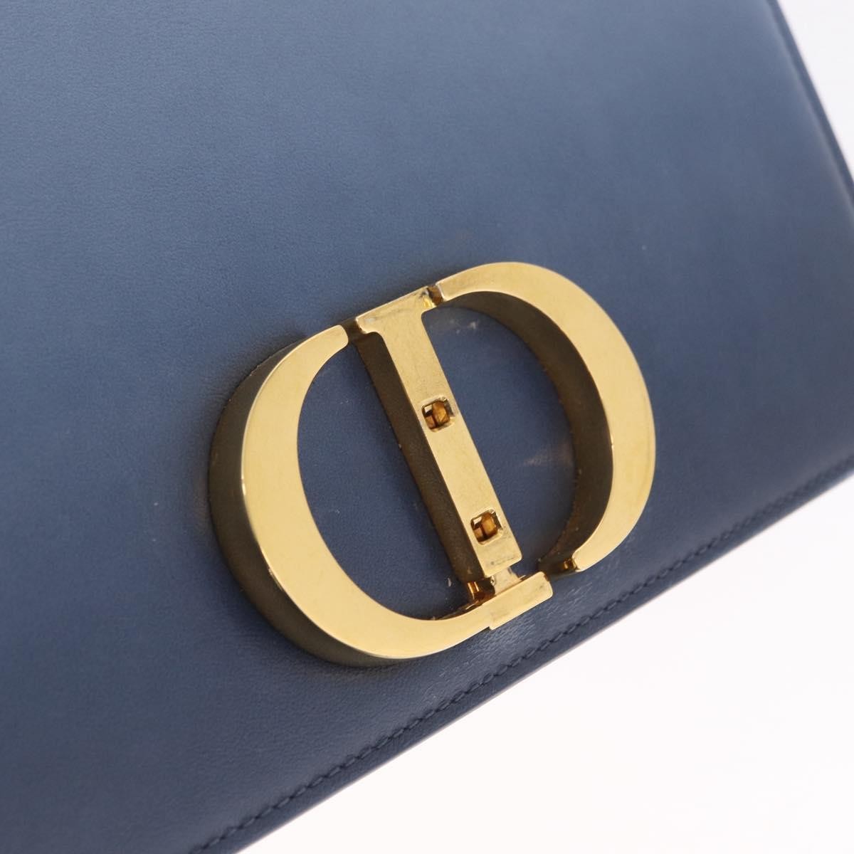 Christian Dior 30 Montaigne Flap Gradient Leather, Blue, Leather, Shoulder Bag