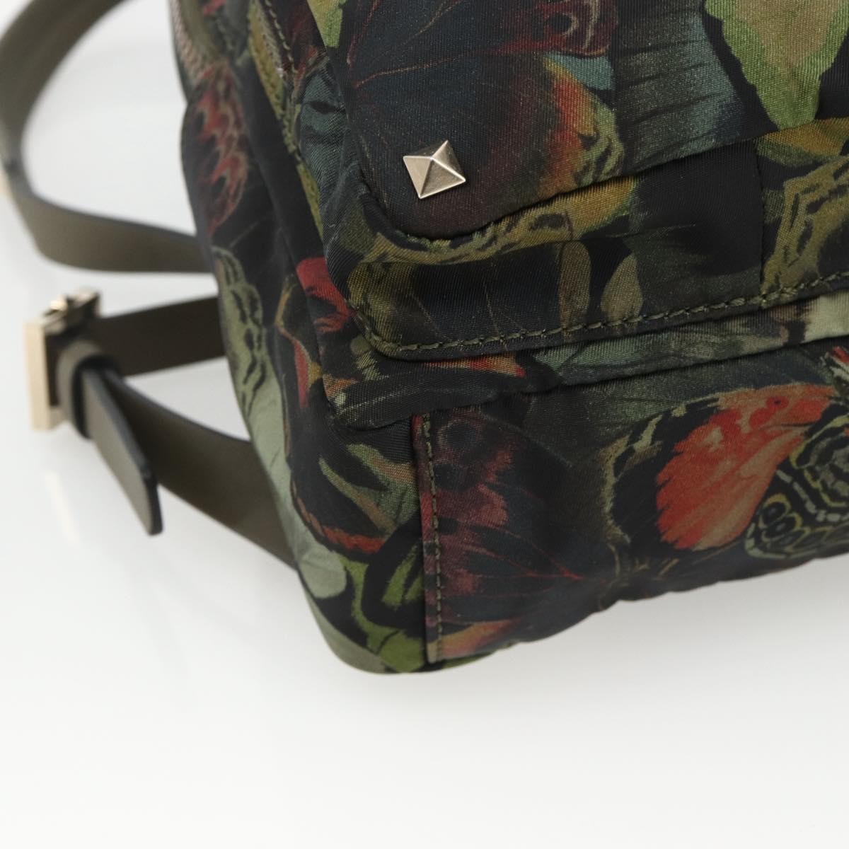 Valentino Garavani Backpack Denim with Butterfly Applique, Khaki, Nylon, Backpack