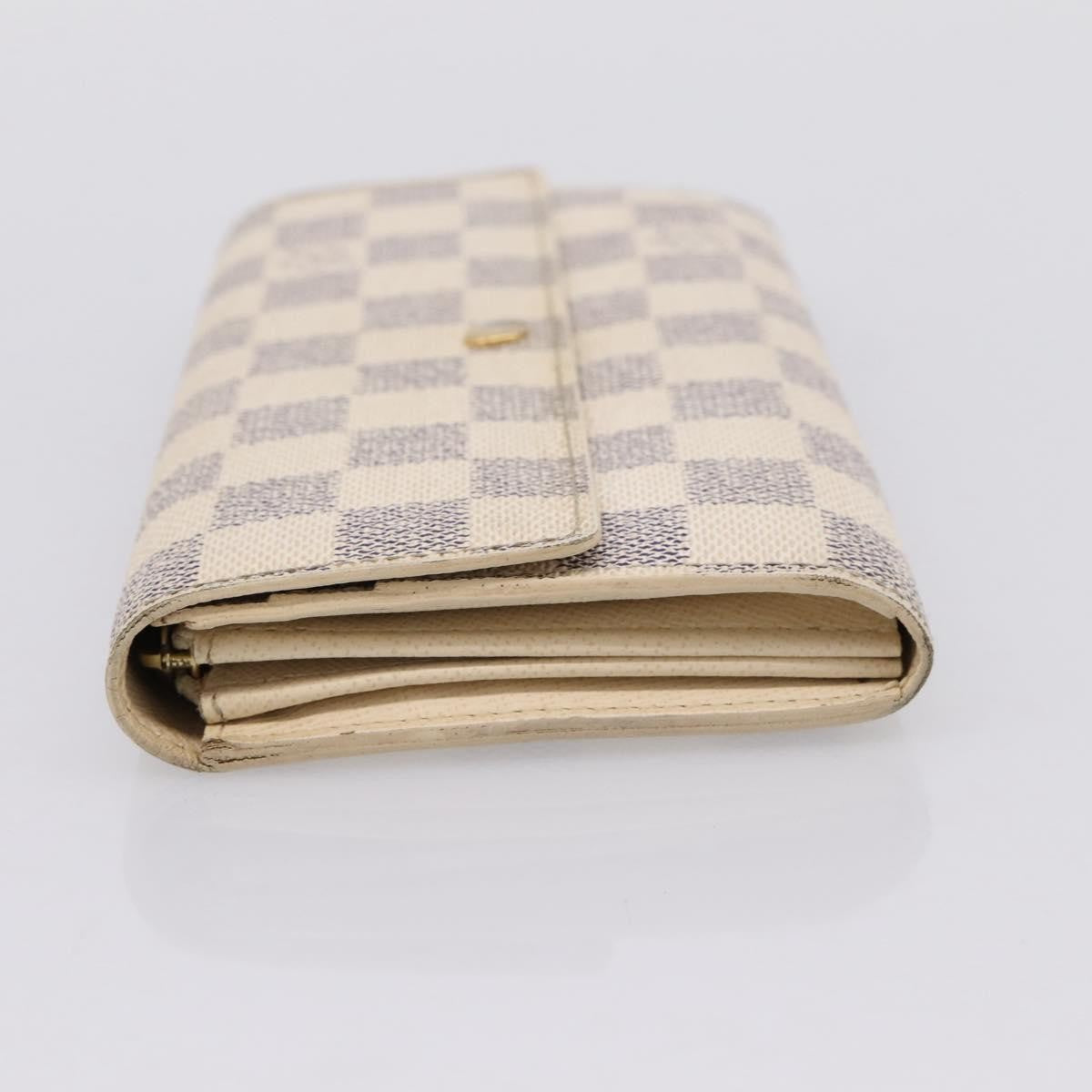 Louis Vuitton Sarah Damier, White, Canvas, Wallet