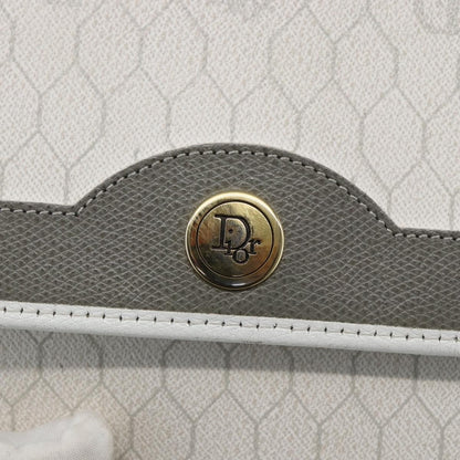 Christian Dior Vintage Honeycomb Canvas, White, Canvas, Shoulder Bag